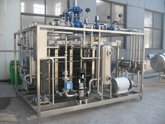 Sus304/316 Süt / Yoğurt / Meyve suyu işleme hattı için PLC ile pastürizasyon makinesi