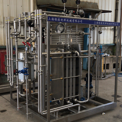 PLC SUS304 / 316 ile özel 0.5-20T / H Portakal / Elma / Hindistan cevizi İşleme Hatı Pasteurizasyon Makinesi için Pasteurizer