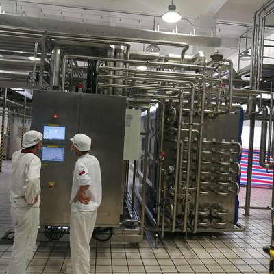 Güvenli ve Uzun Sürekli İşlenmiş Süt / Meyve suyu / Yoğurt Üretimi İçin Yüksek Performanslı Özel Tubular UHT Sterilizasyonu