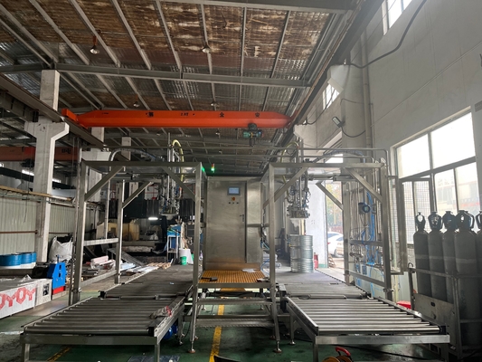Çifte Başlı Özel 20-1000L BID Torba İçin Tüp Aseptik Doldurucu PLC SUS304 / 316 ile Meyve suyu / Marmelada / Pulp Ton Kutusu Doldurma Makinesi