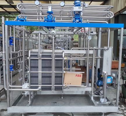 Sus304/316 Süt / Yoğurt / Meyve suyu işleme hattı için PLC ile pastürizasyon makinesi